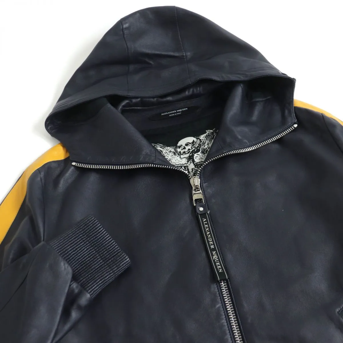 Alexander McQueen Lambskin Leather Parka Navy 48