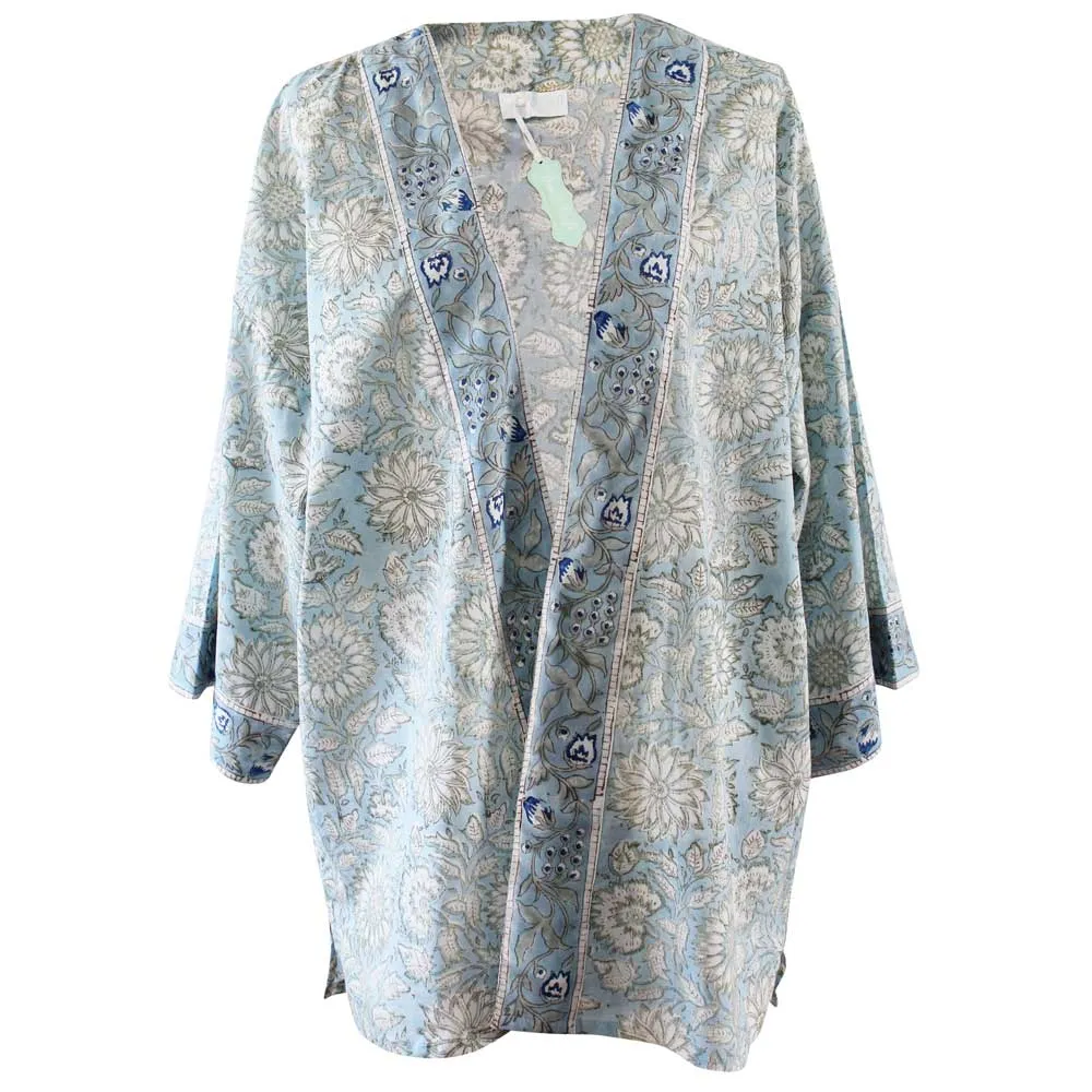 Cornflower Block Print Summer Jacket