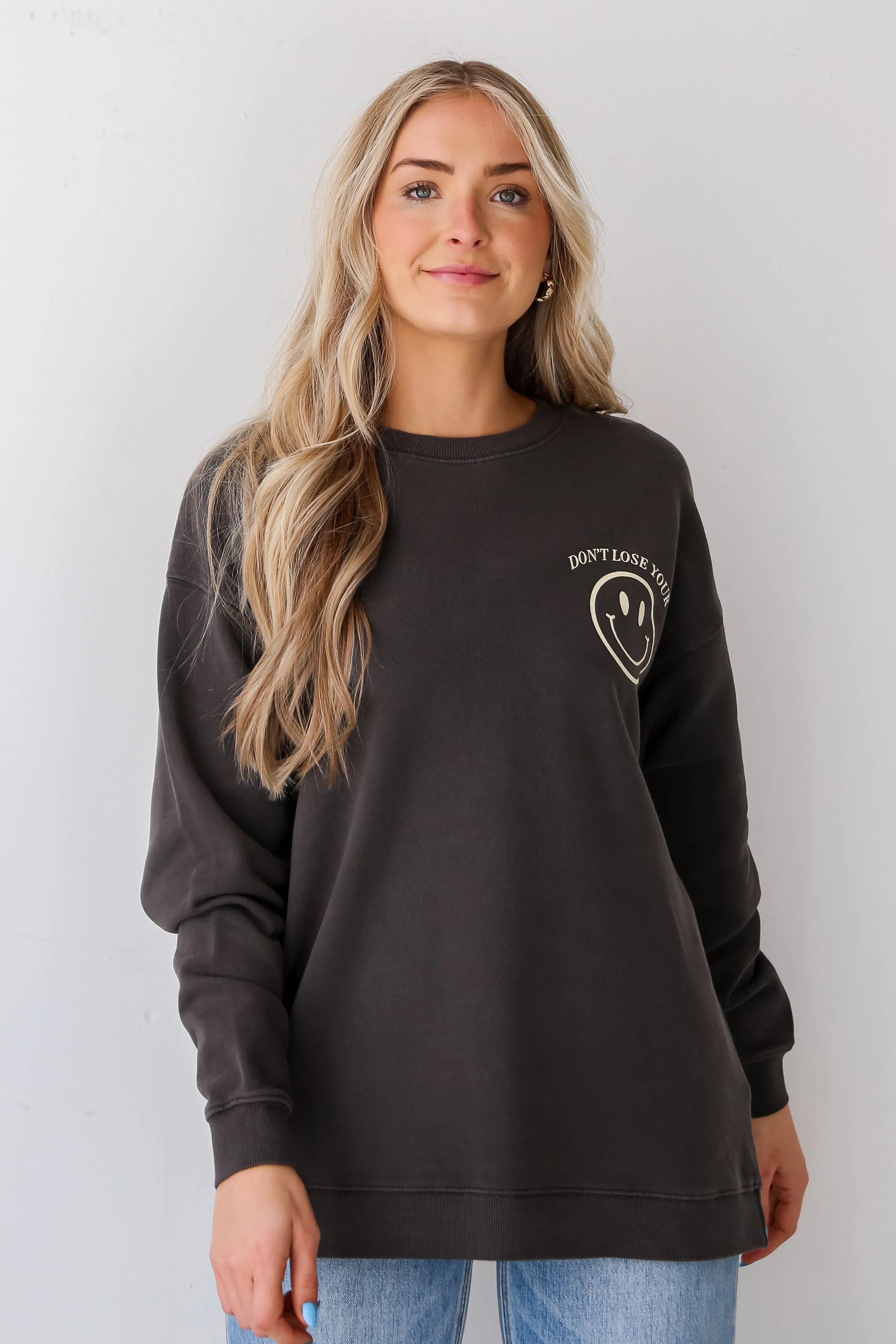 FINAL SALE - Charcoal Don't Lose Your Smile Sweatshirt