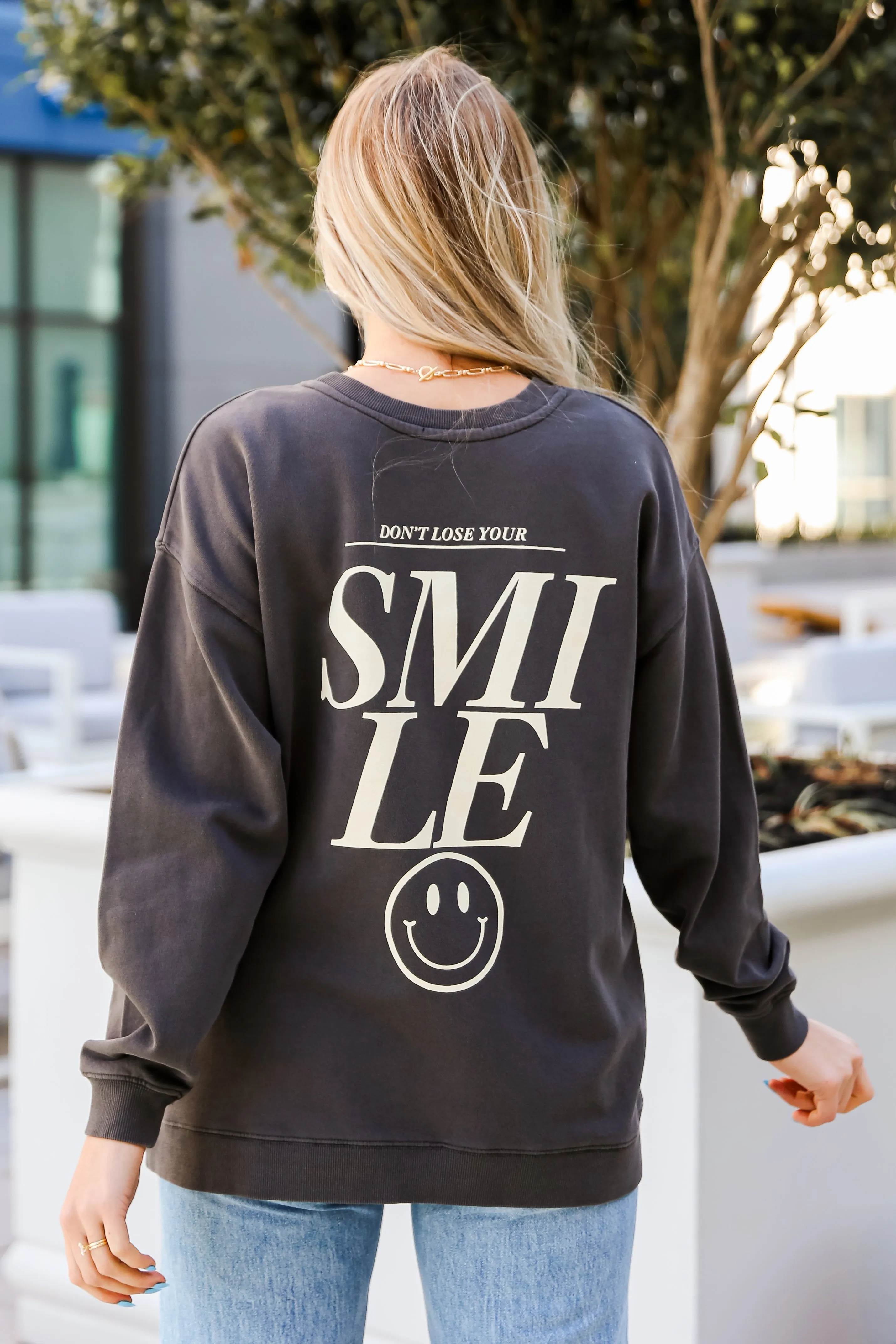 FINAL SALE - Charcoal Don't Lose Your Smile Sweatshirt