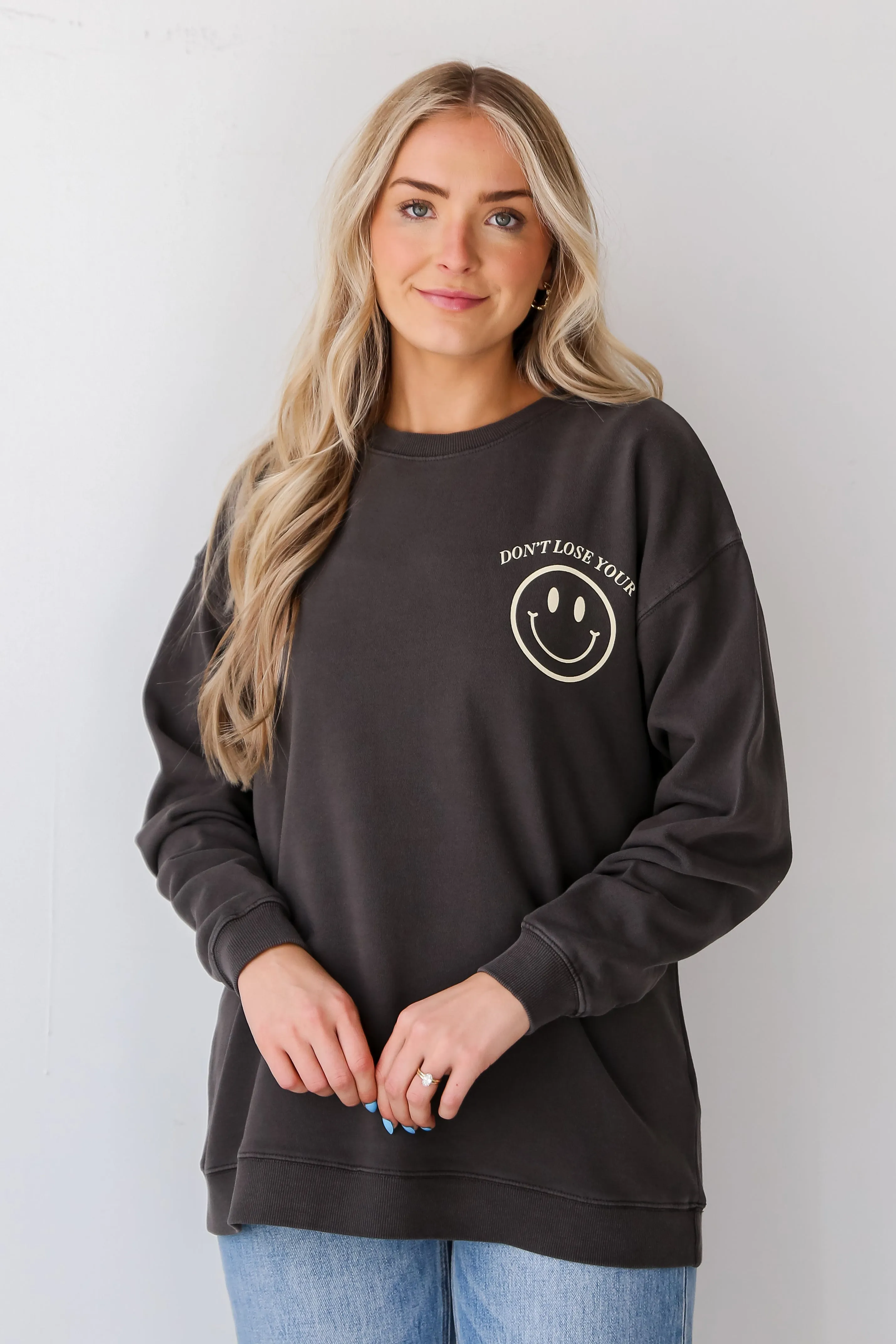 FINAL SALE - Charcoal Don't Lose Your Smile Sweatshirt