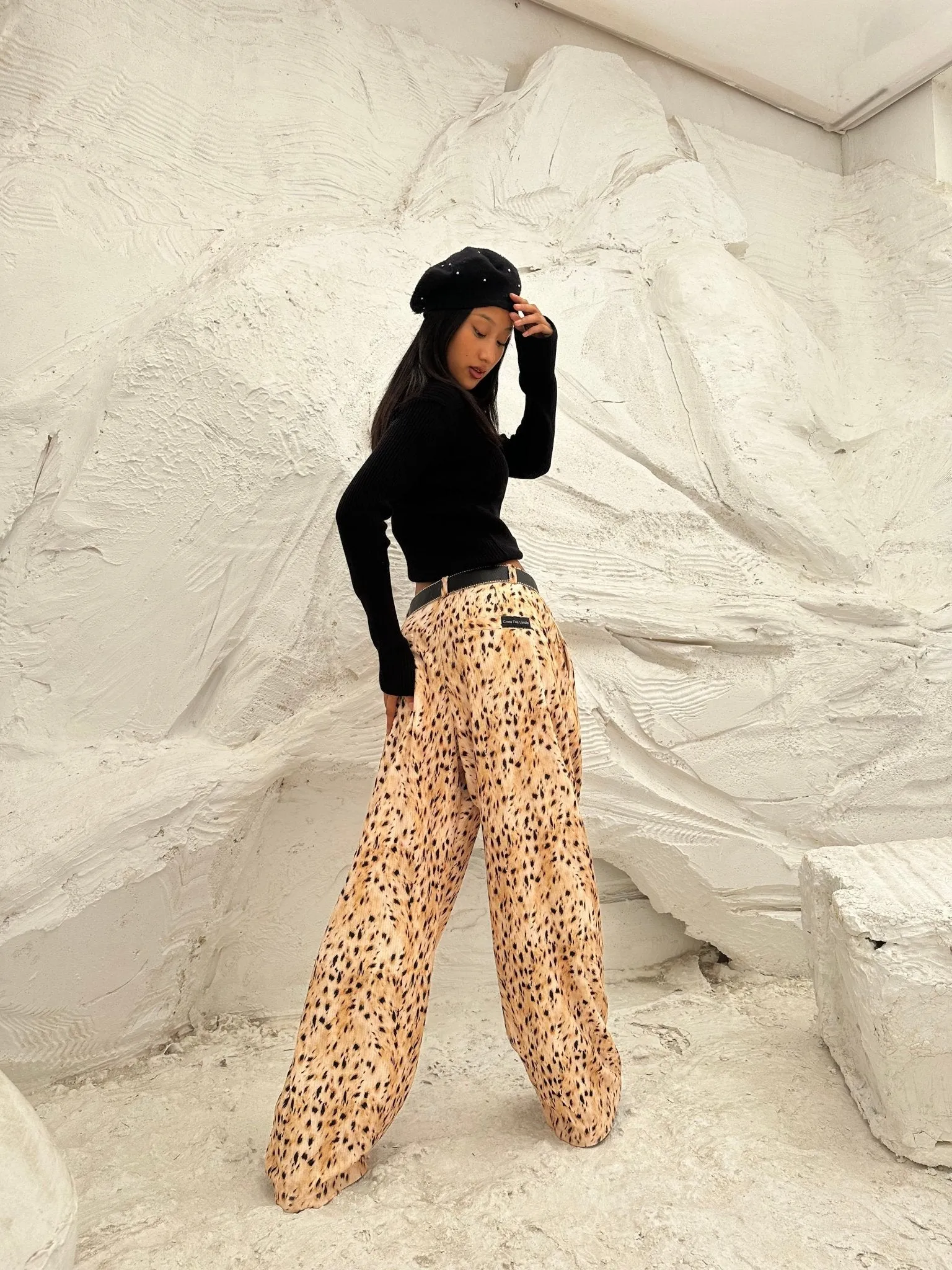 Leopard Tailored Corduroy Pants