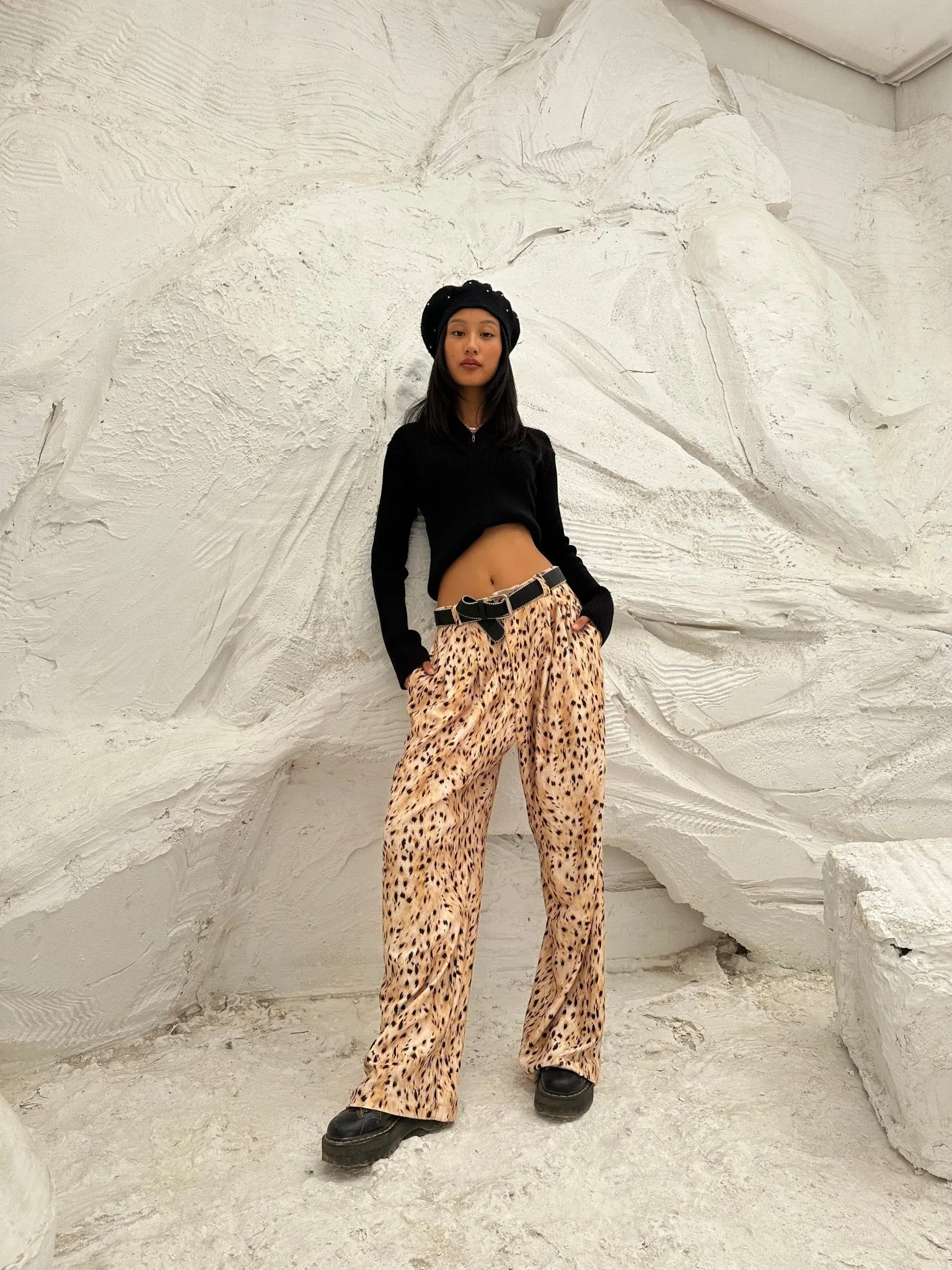 Leopard Tailored Corduroy Pants