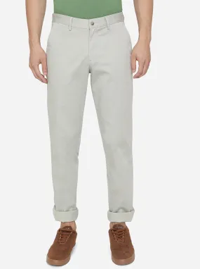 Light Olive Solid Slim Fit Casual Trouser | Greenfibre
