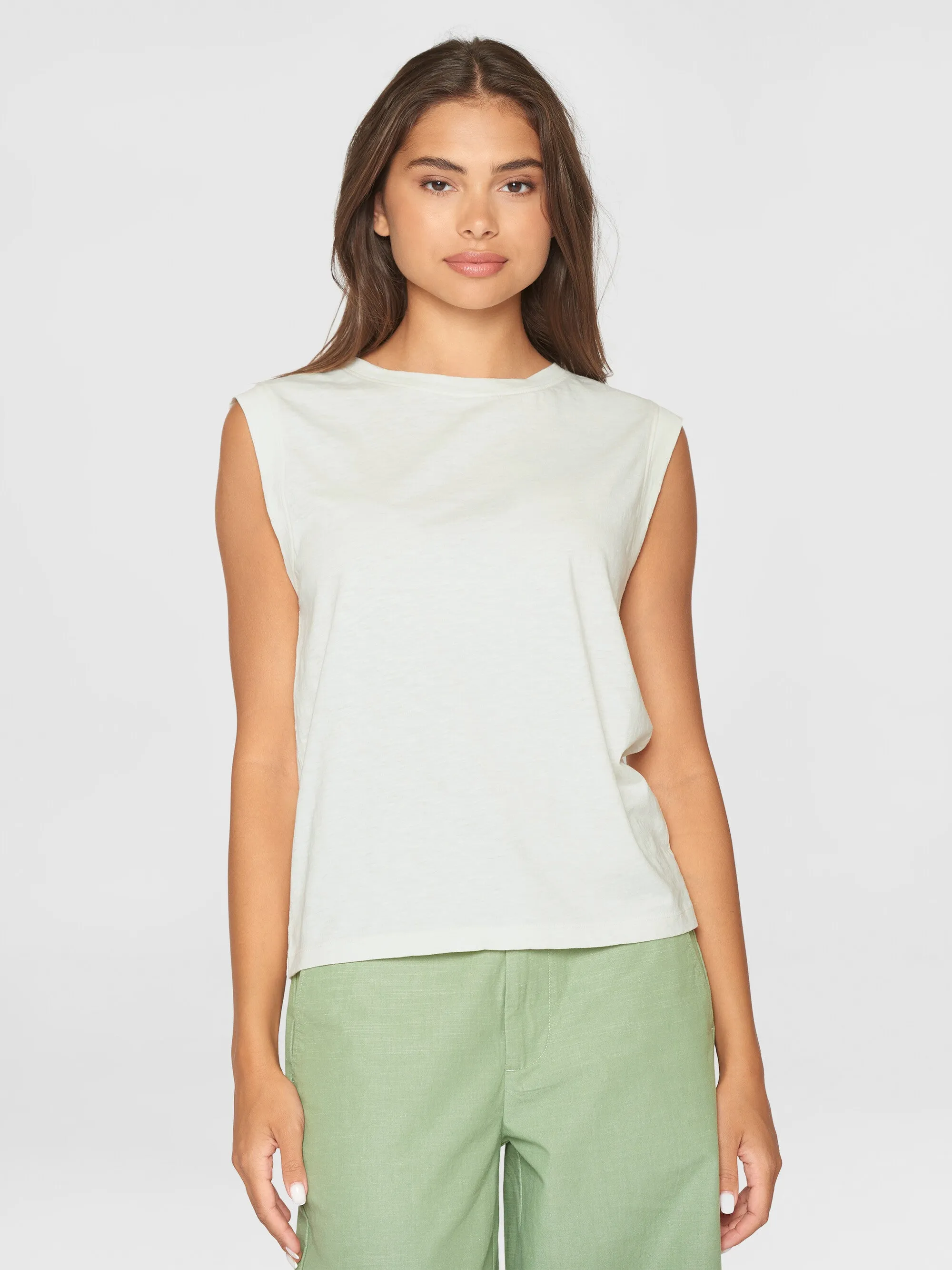 Loose fit jersey tank top - GOTS/Vegan - Light feather gray